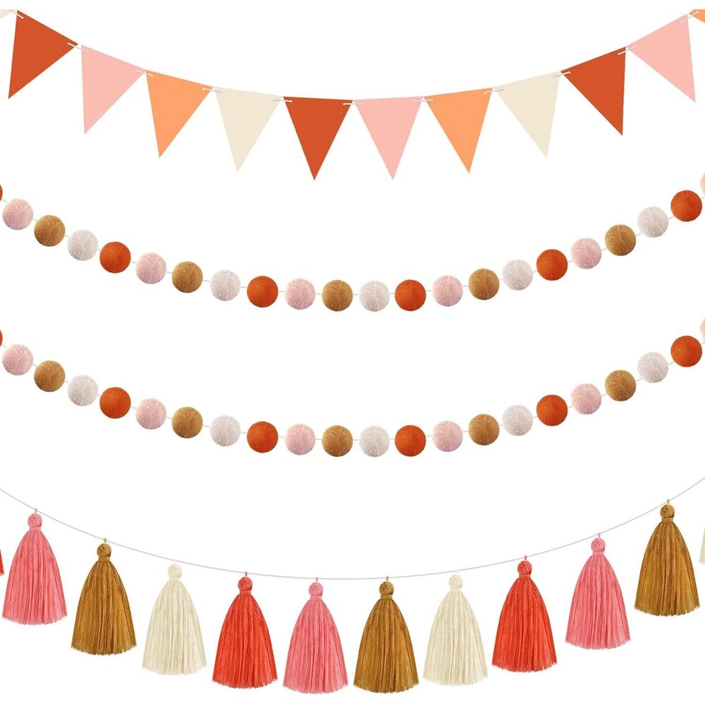 4 Pcs Rainbow Party Decorations Colorful Garland Set 6.6 Ft